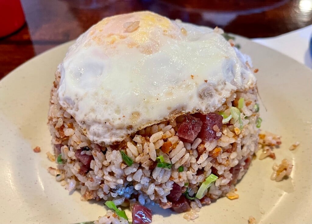 mounded Fried Rice with fried egg