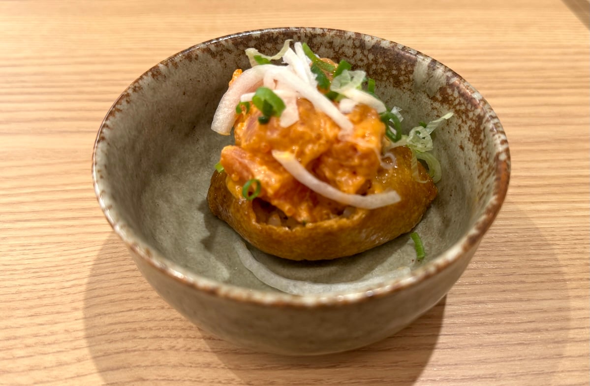 Spicy Ahi Poke Inari at Waka Sakura