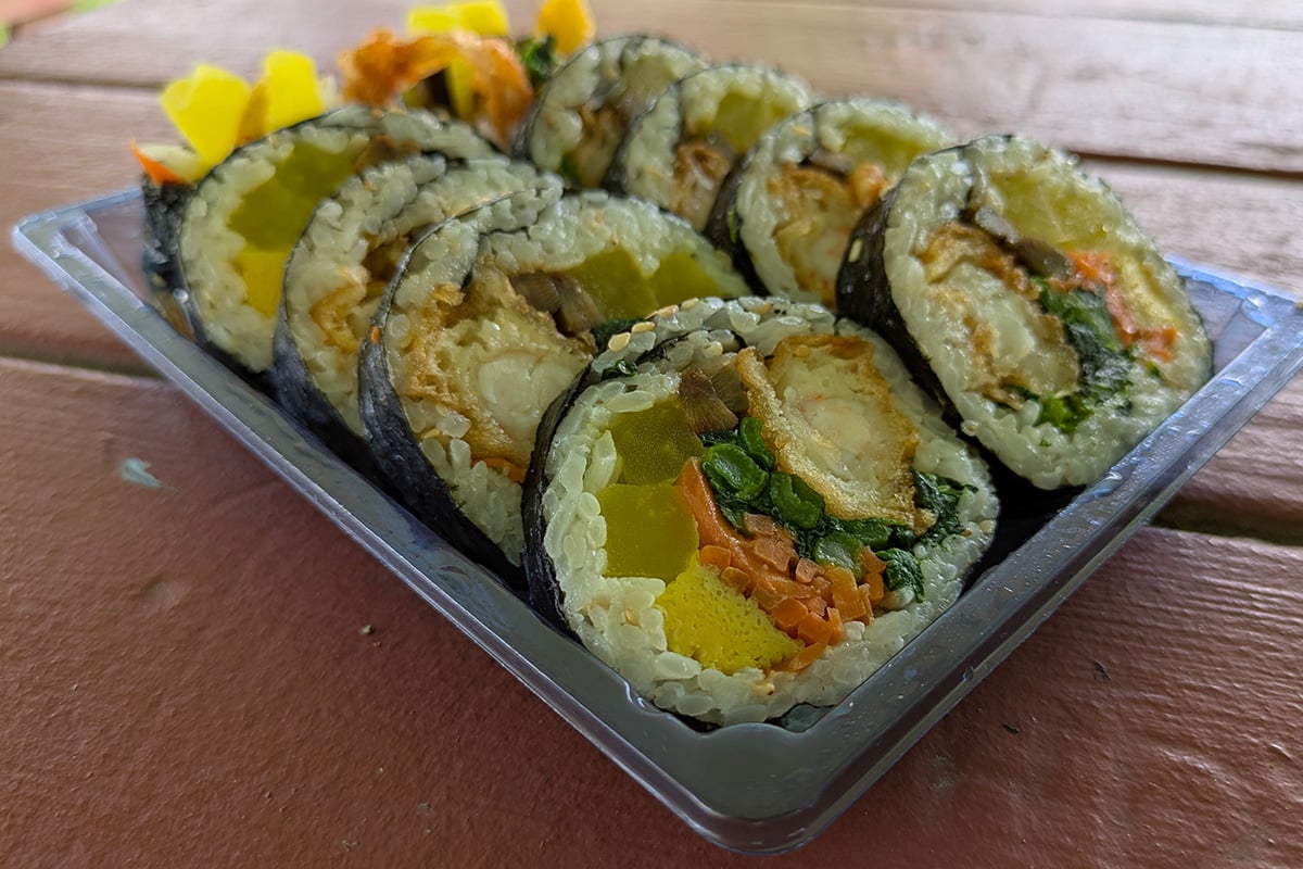 Tempura shrimp kimbap