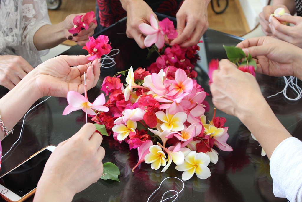 Kahala Hotel Lei Making Class Plumeria